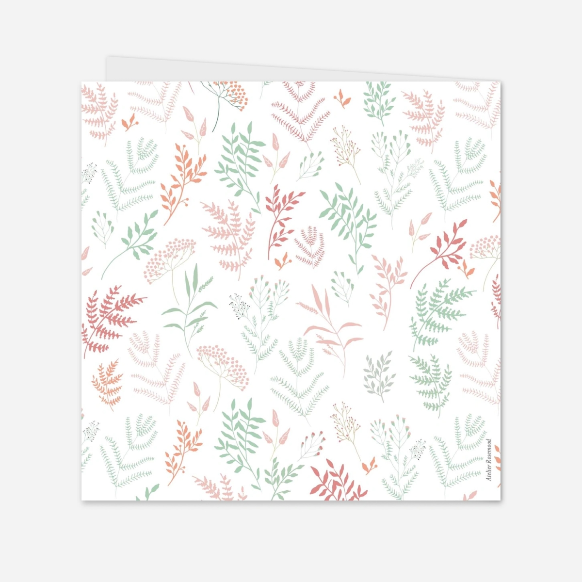 Faire-part baptême Liberty feuillage