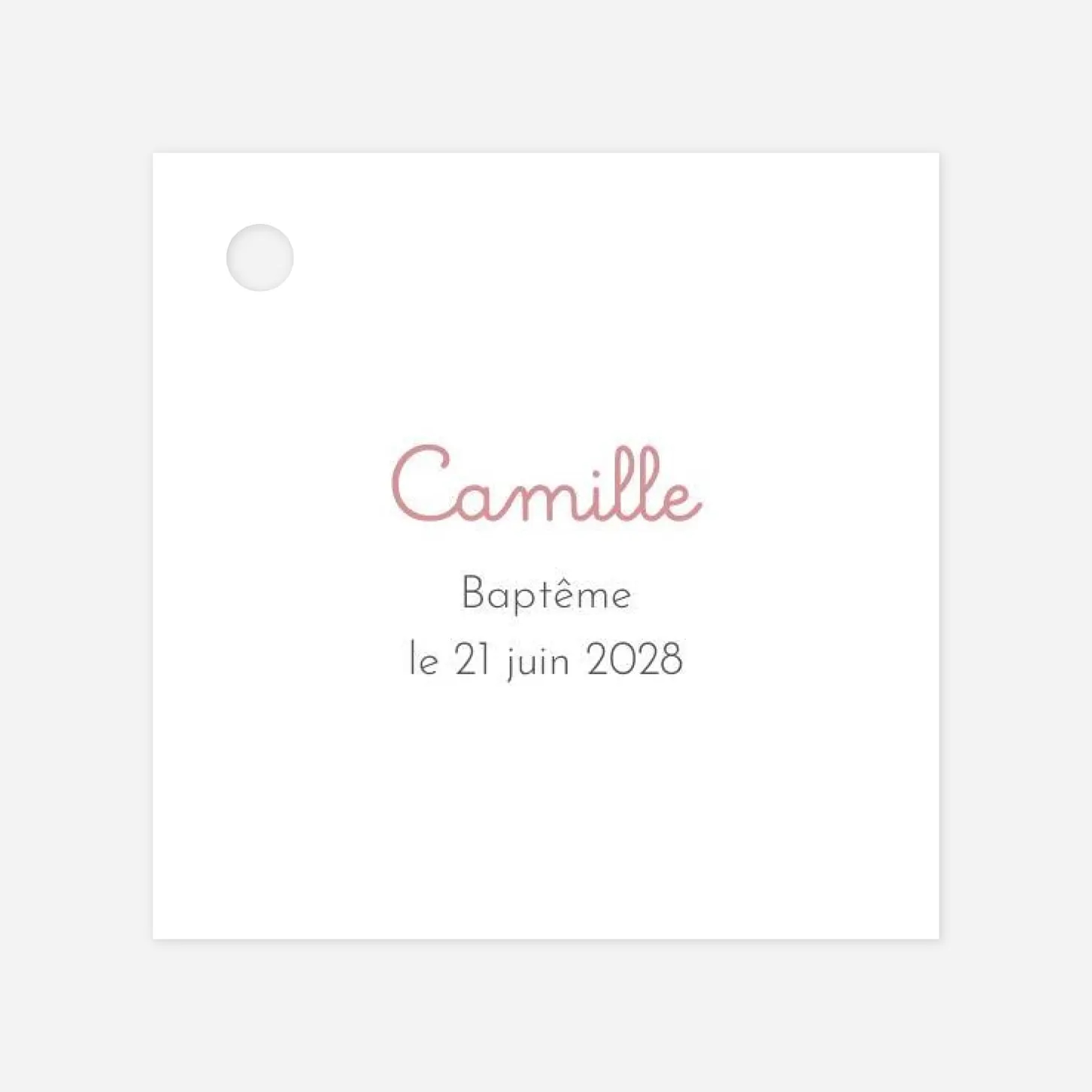 Etiquette perforée baptême Liberty feuillage