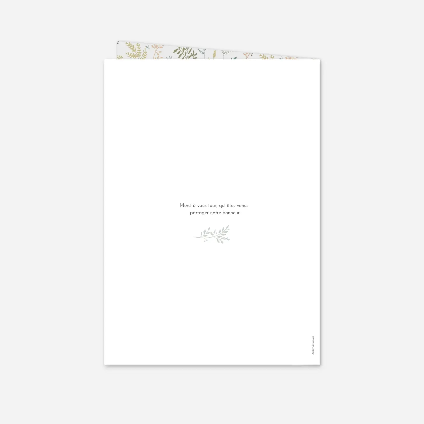 Livret de messe baptême Liberty feuillage