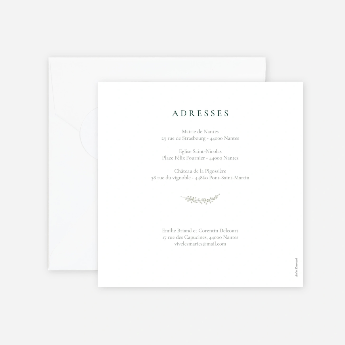 Faire-part mariage Lien végétal