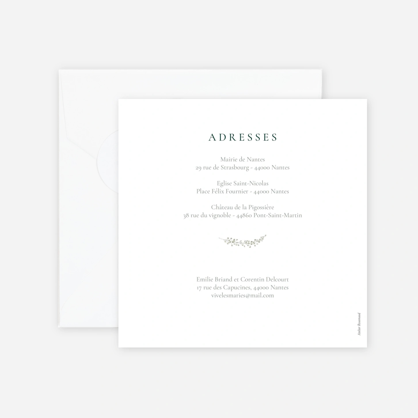 Faire-part mariage Lien végétal