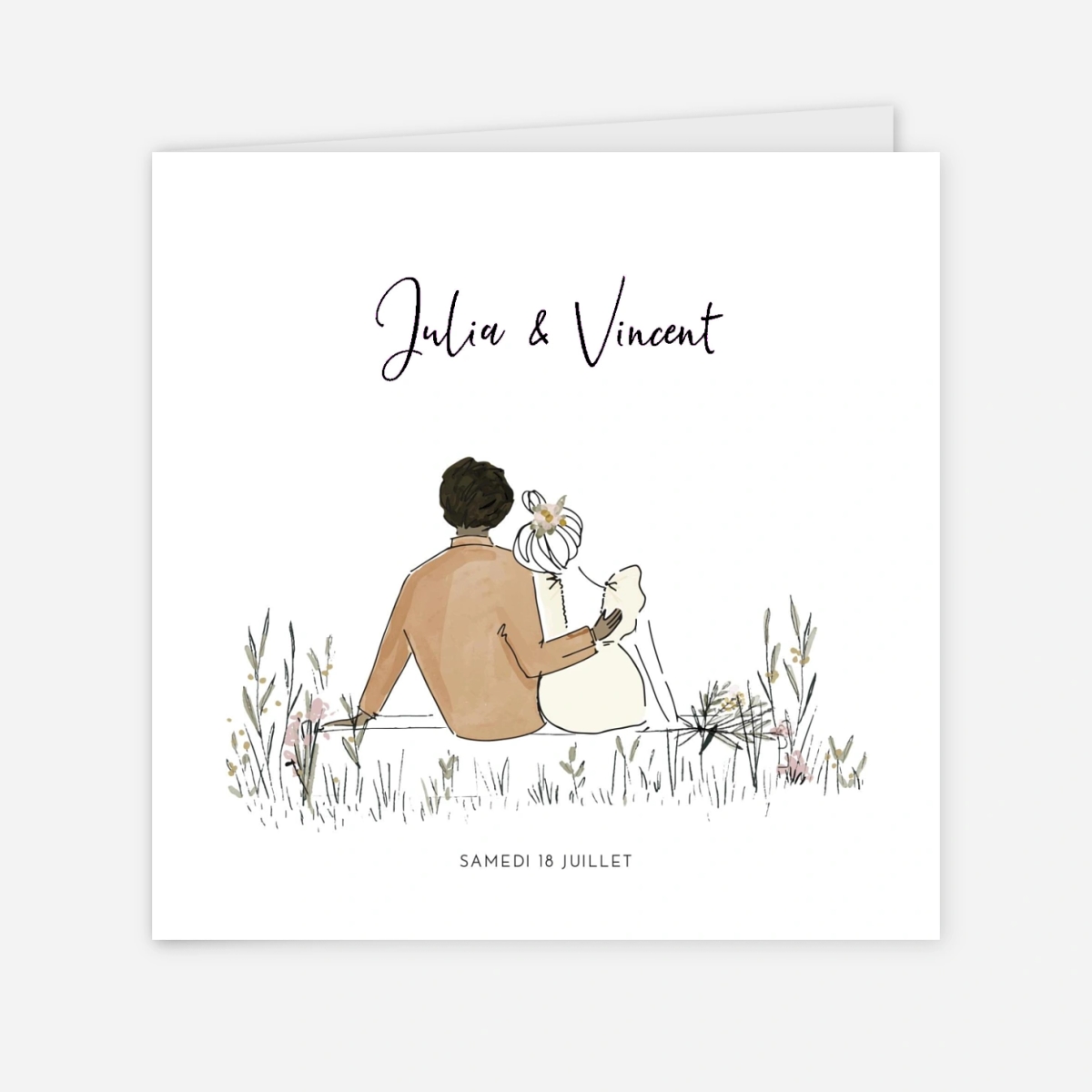 Faire-part mariage Les mariés champêtres