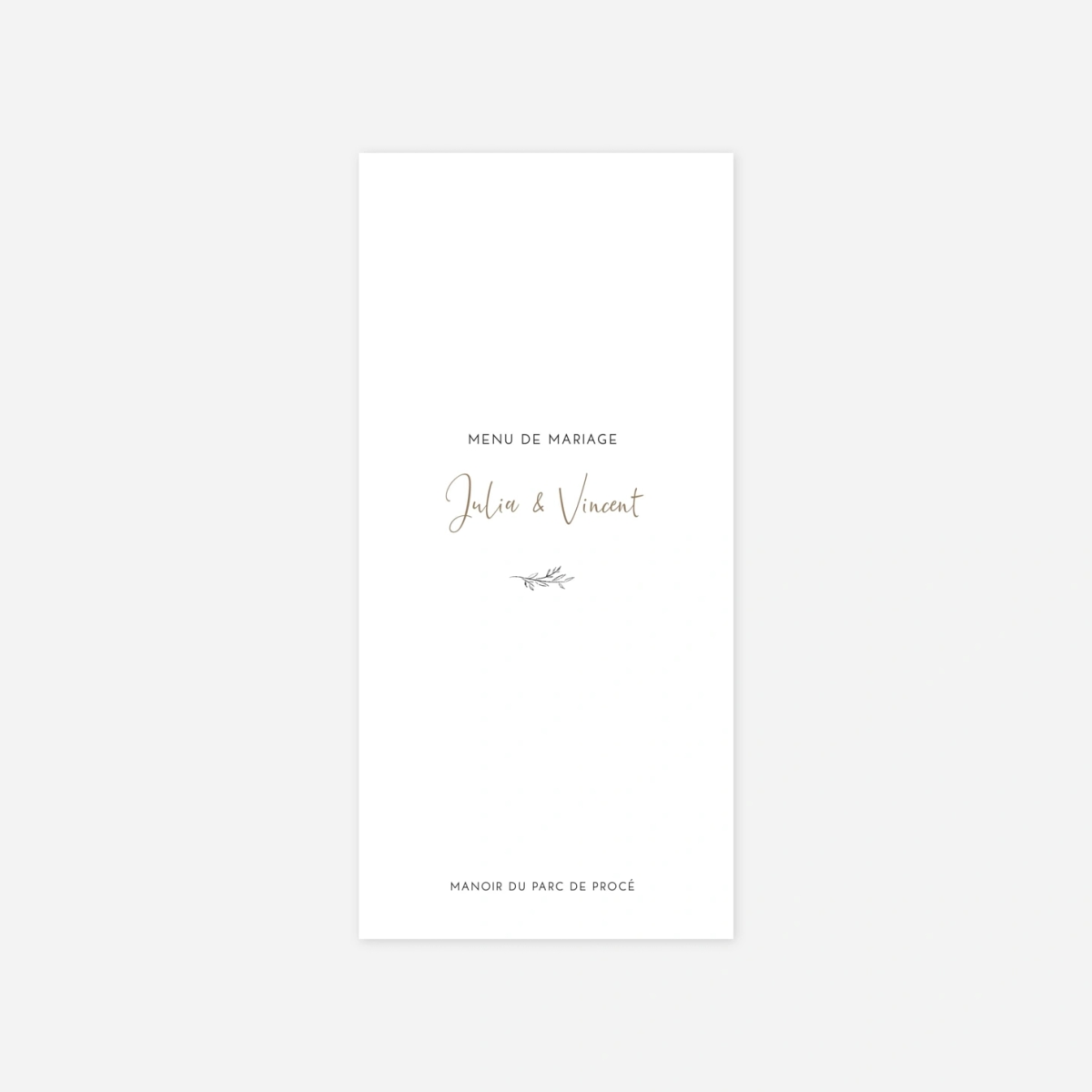 Menu mariage Les mariés champêtres