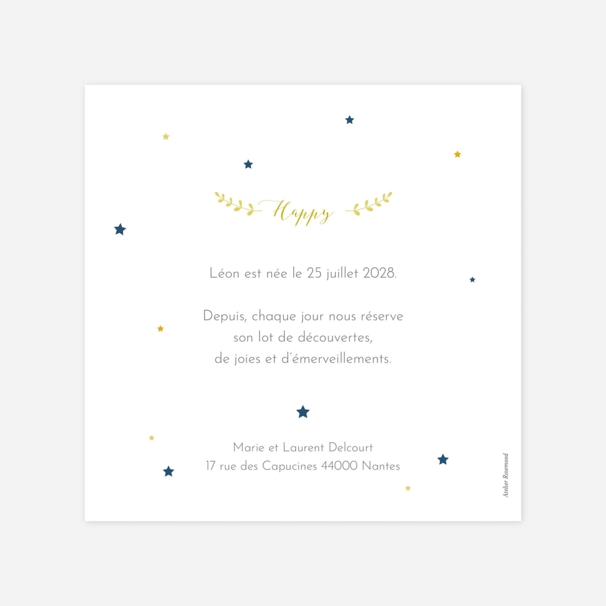 Faire-part naissance Petit lovely family photo