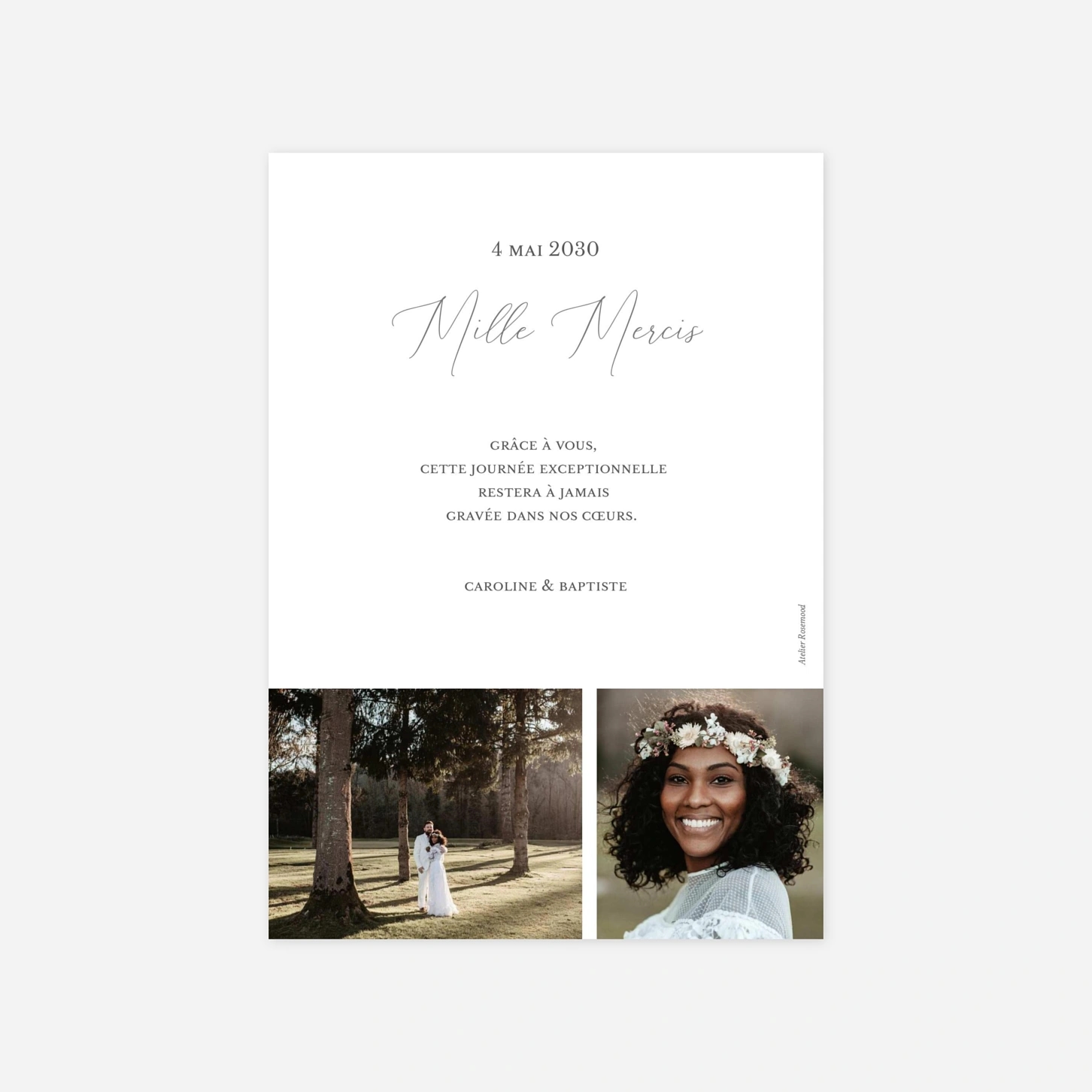 Carte de remerciements Lueur