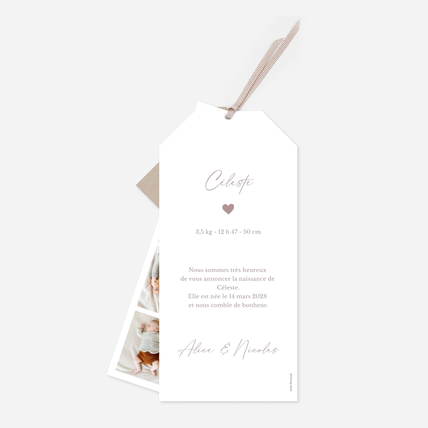 Faire-part naissance Lueur dorée