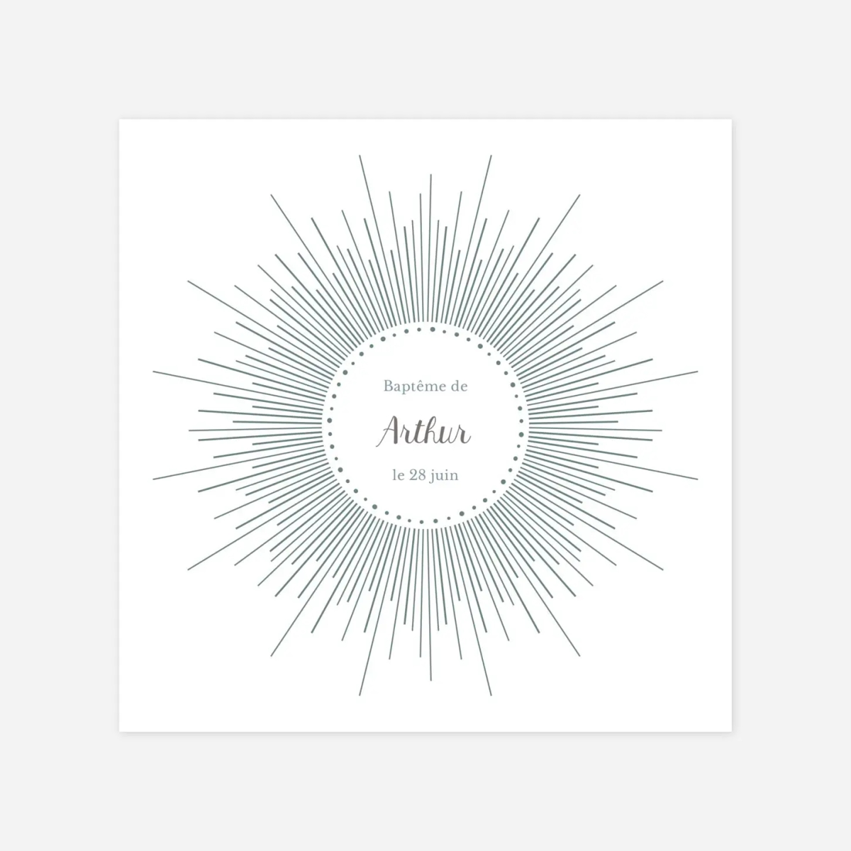 Faire-part baptême Lumiêre