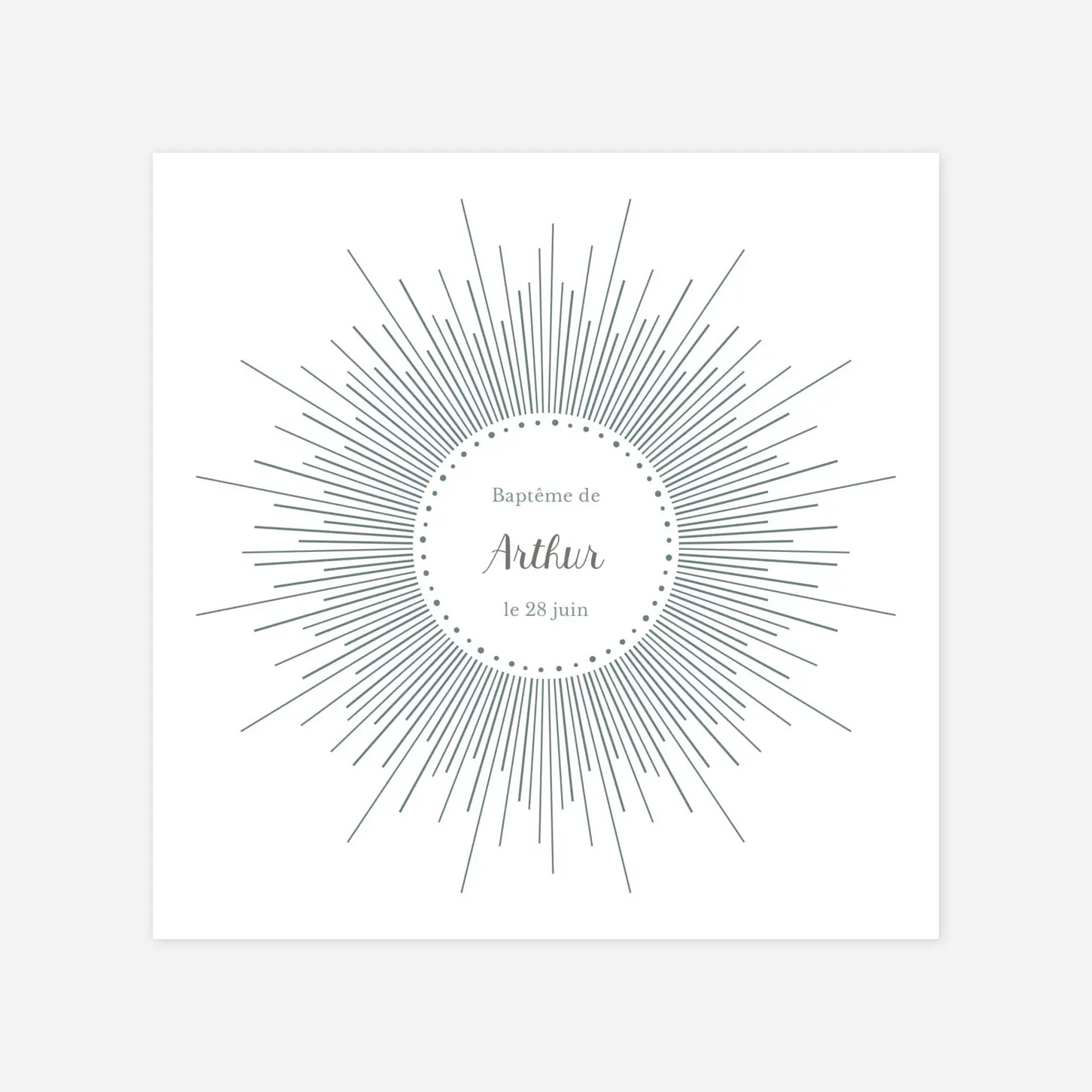 Faire-part baptême Lumiêre