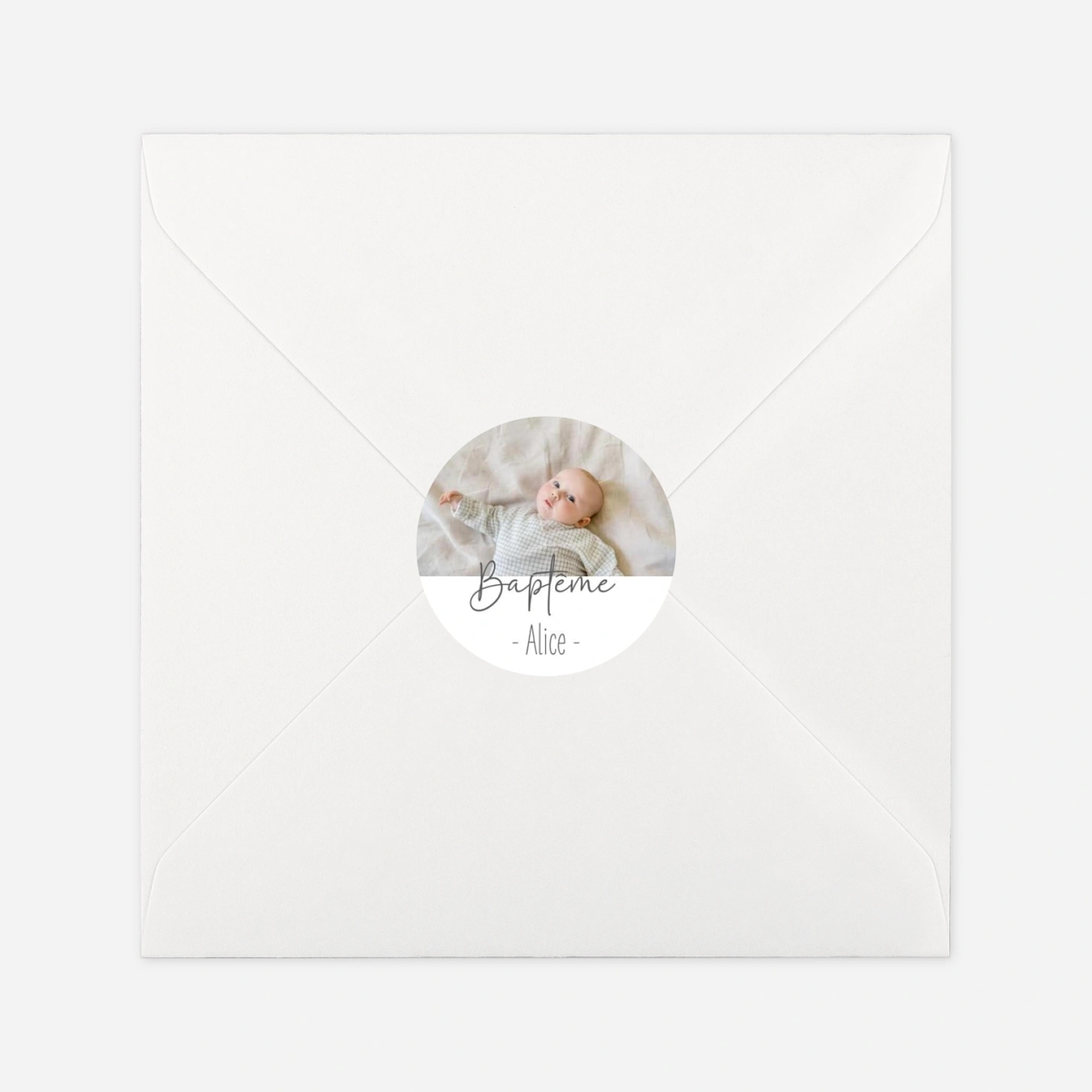 Stickers pour enveloppes baptême Lueur nouvelle