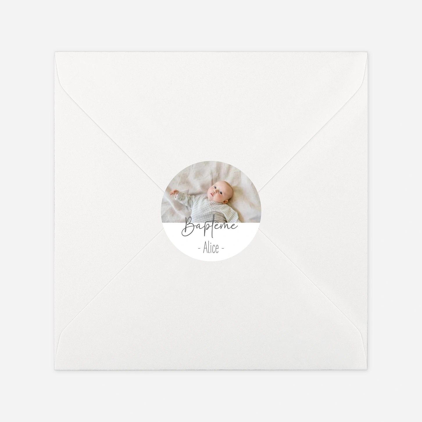 Stickers pour enveloppes baptême Lueur nouvelle