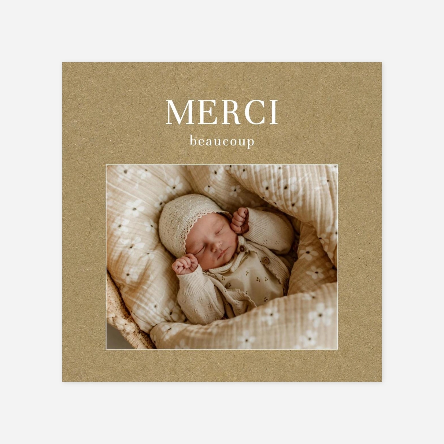 Carte remerciement naissance Magazine