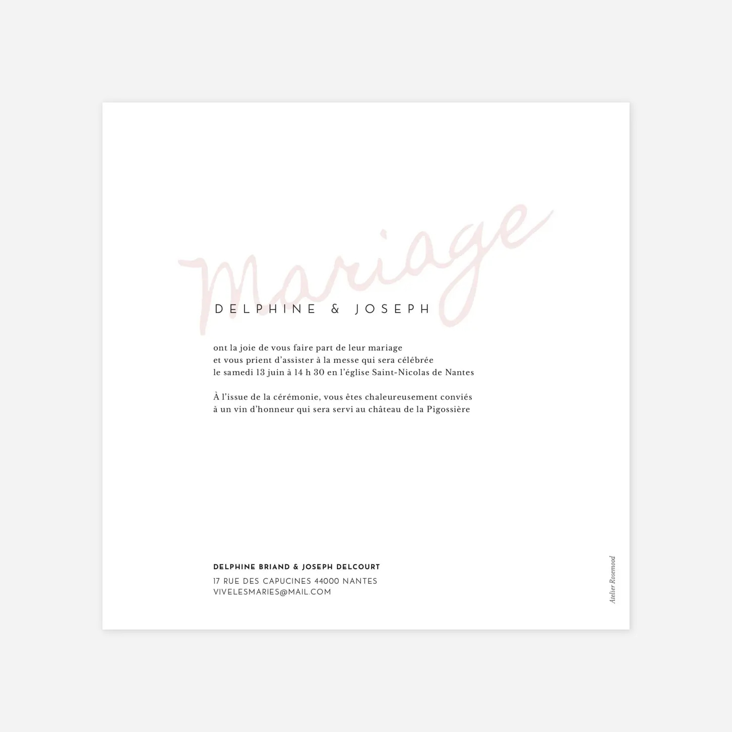 Faire-part mariage Manuscrit