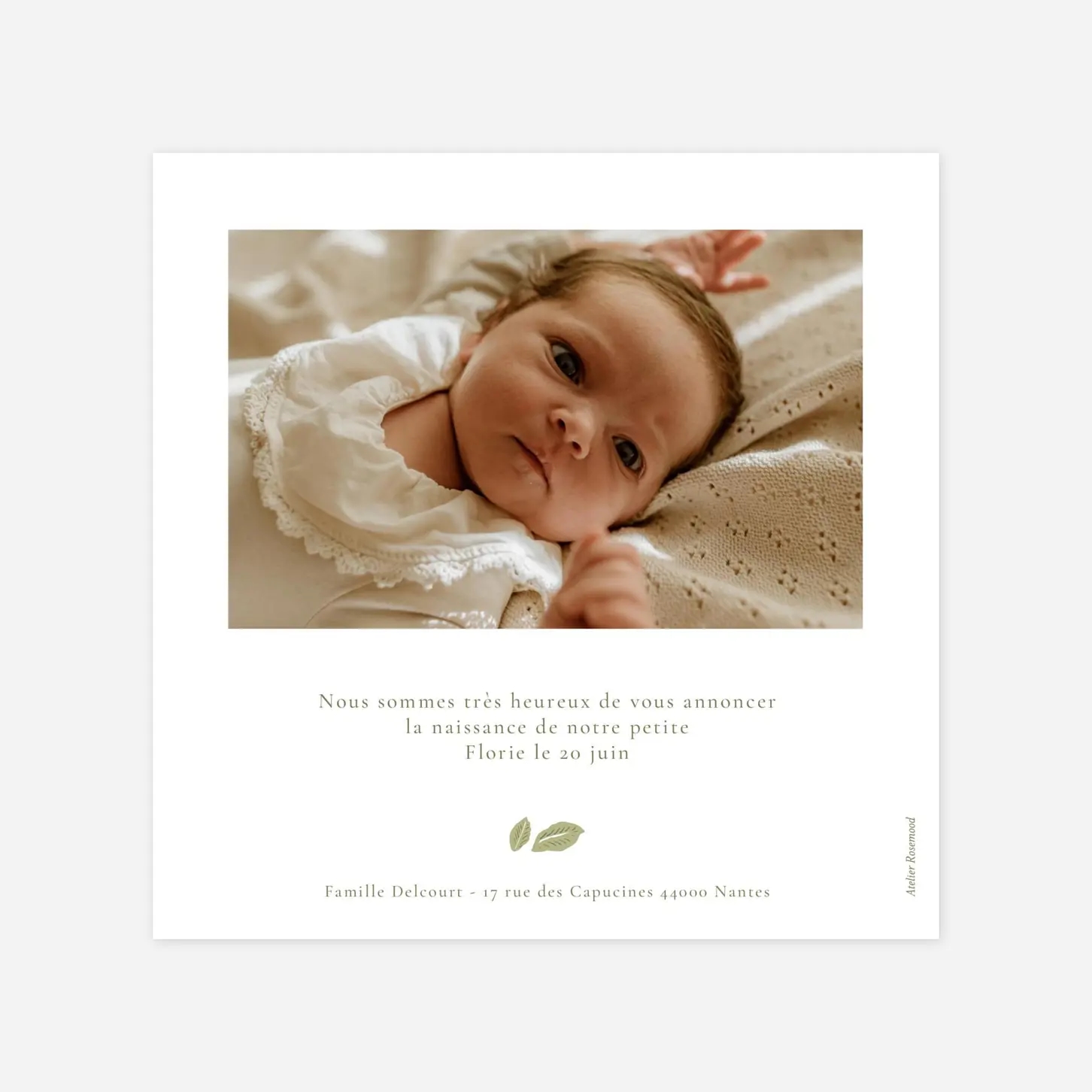 Faire-part naissance Matin