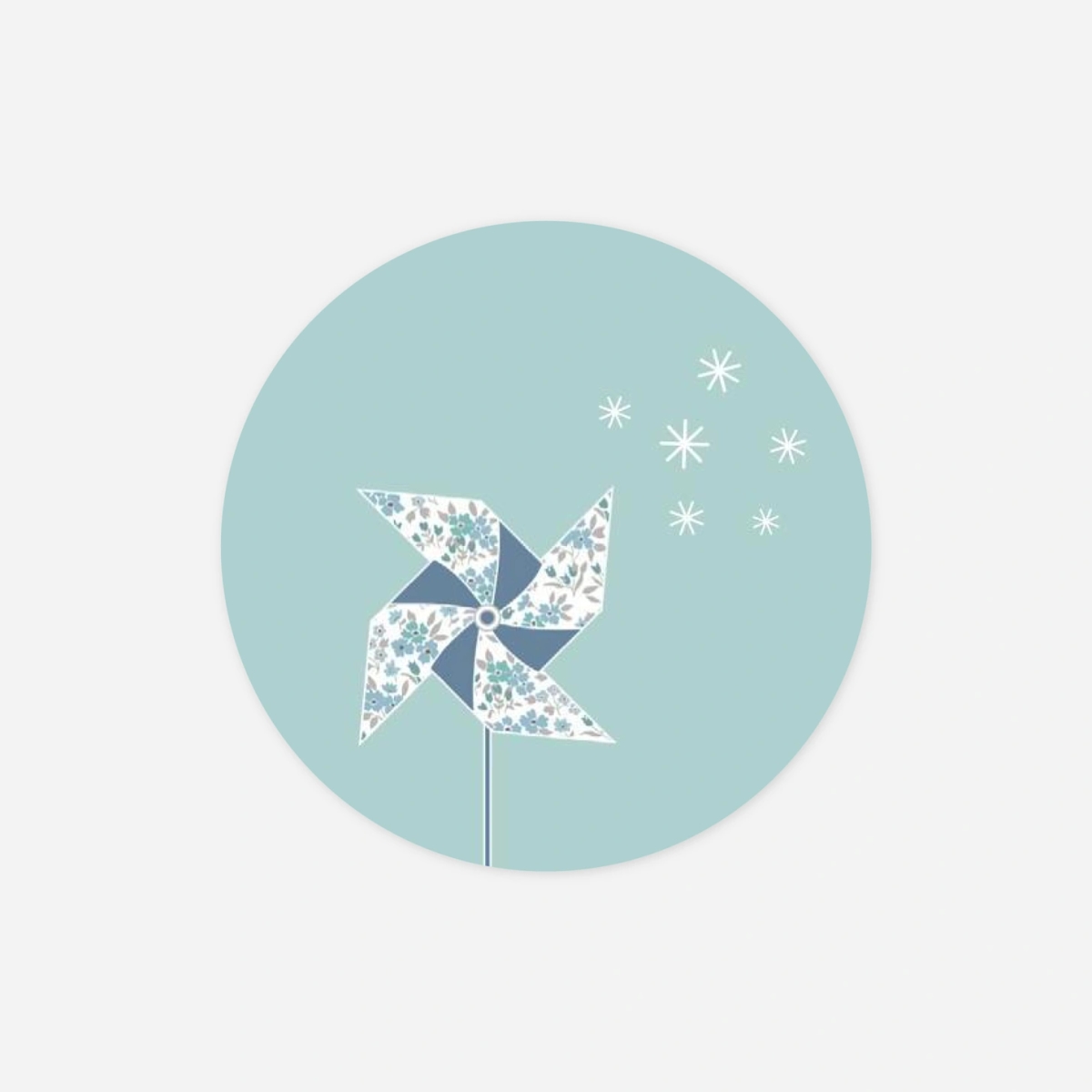 Stickers pour enveloppes baptême Moulin à vent