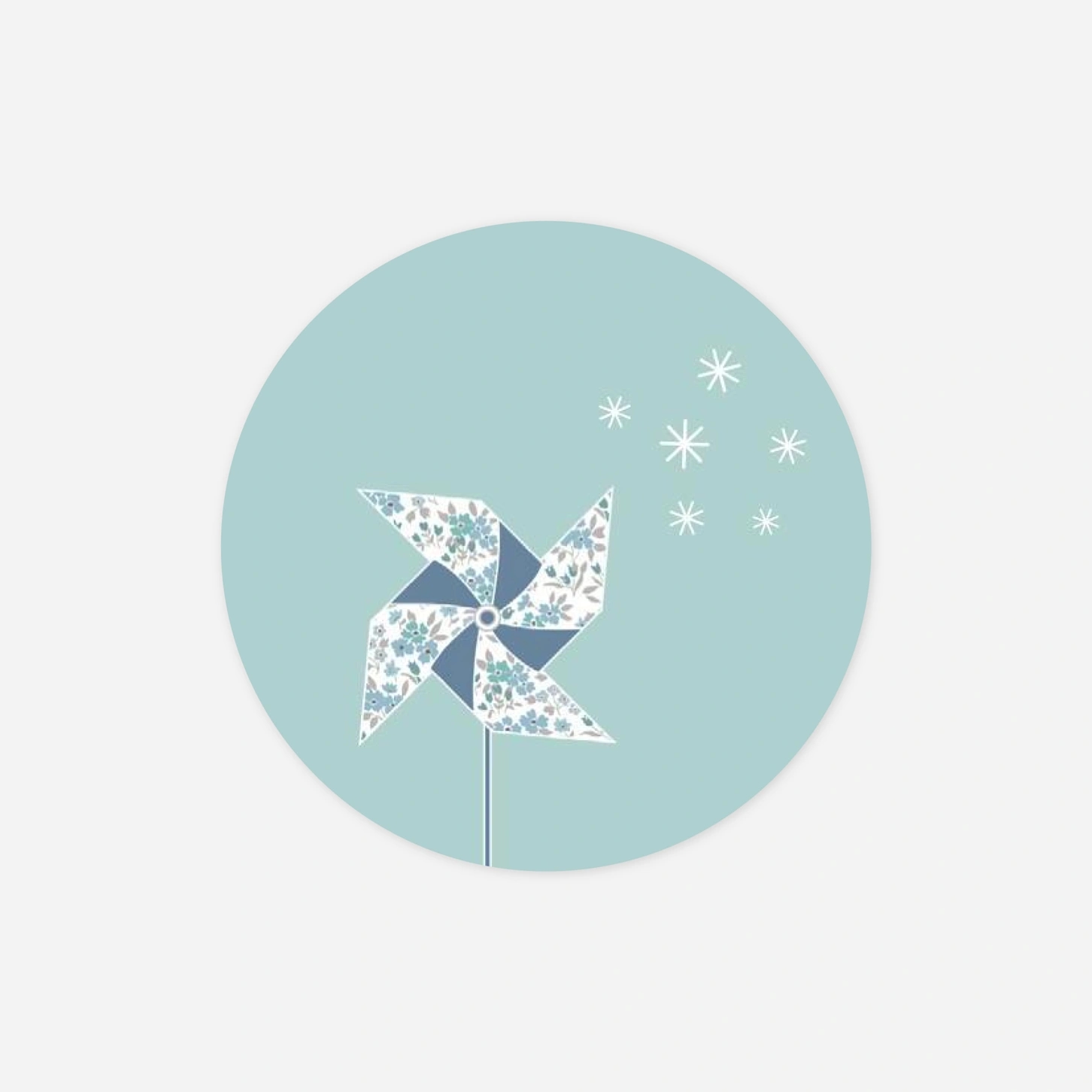 Stickers pour enveloppes baptême Moulin à vent