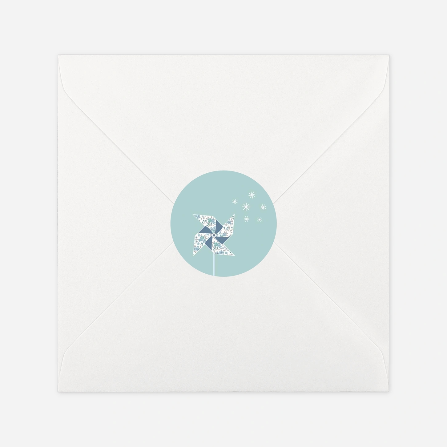Stickers pour enveloppes baptême Moulin à vent