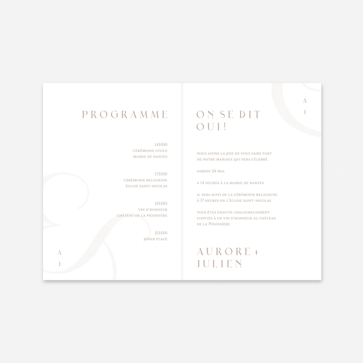 Faire-part mariage Typographie moderne
