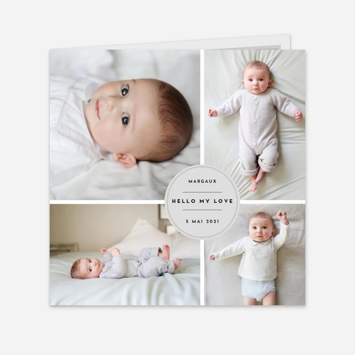 Faire-part naissance Médaillon chic