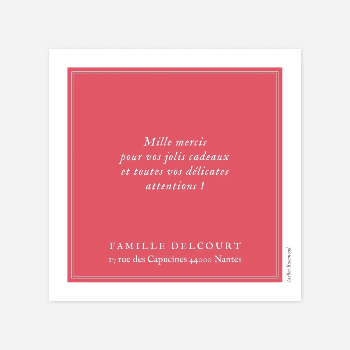 Carte remerciement naissance Médaillon