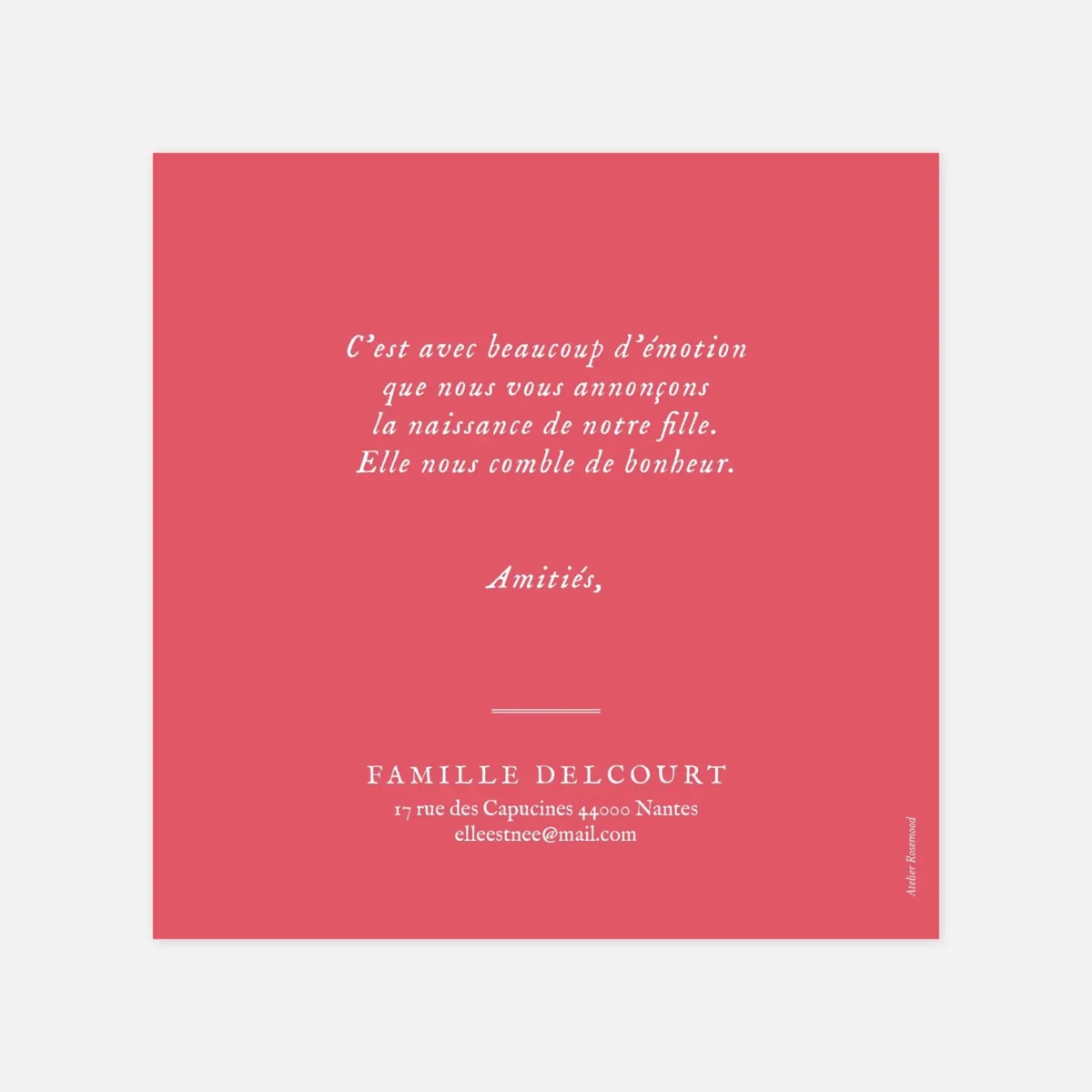 Faire-part naissance Médaillon