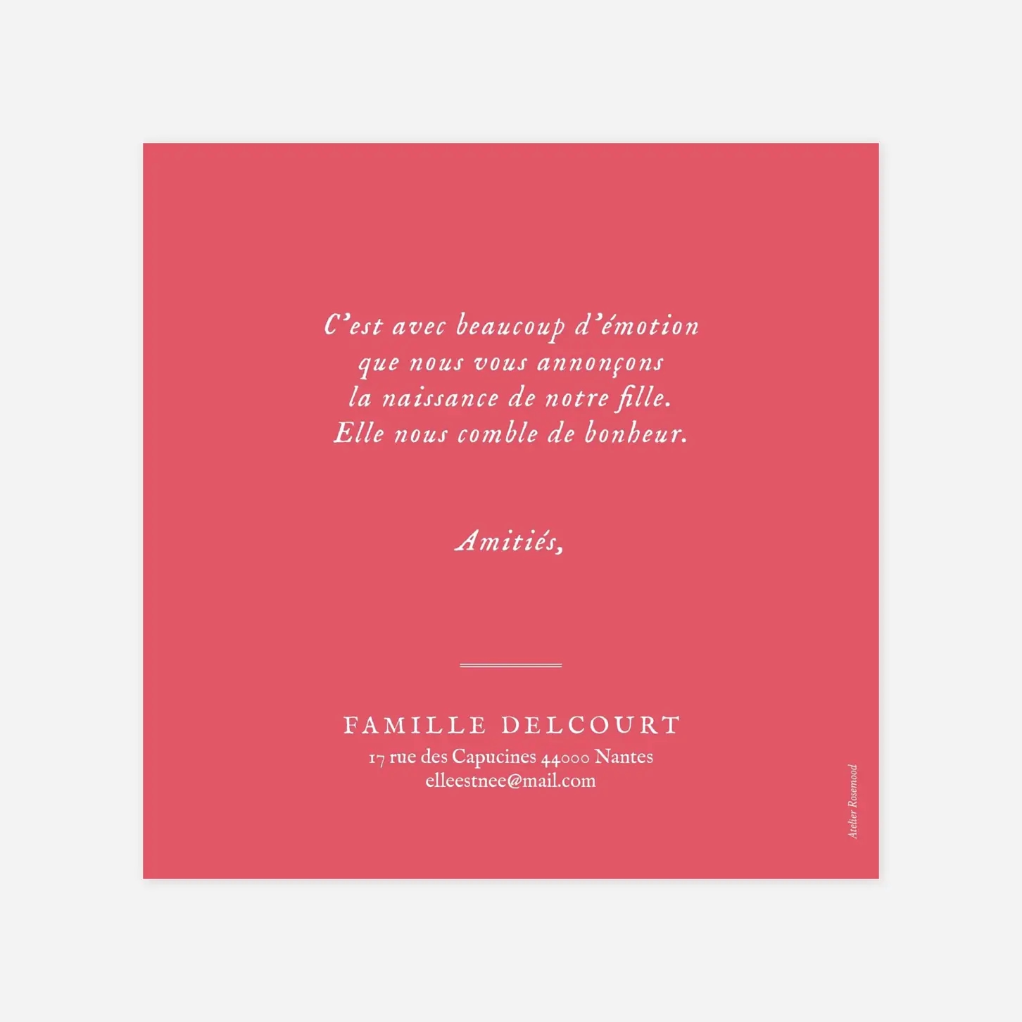 Faire-part naissance Médaillon