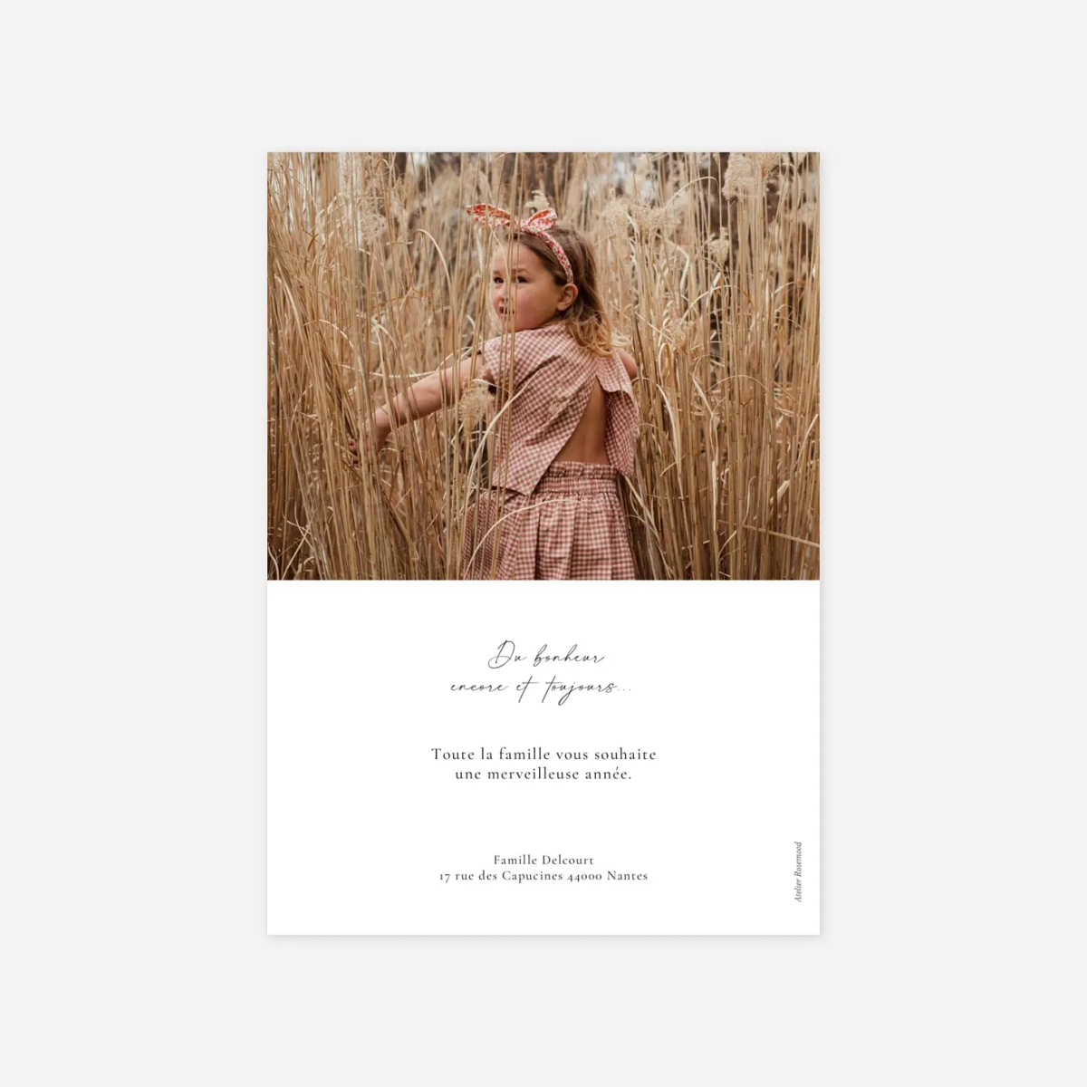 Carte de voeux Médaillon hivernal