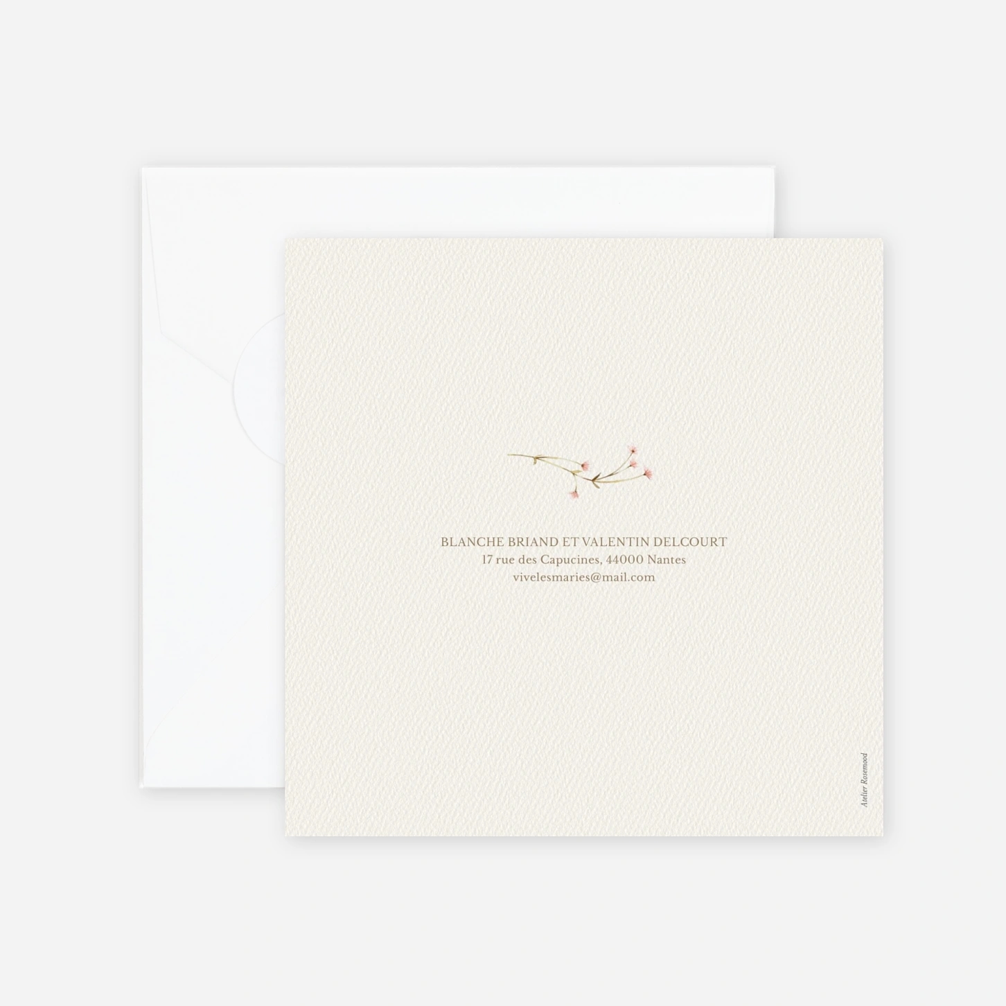 Faire-part mariage Monogramme Floral