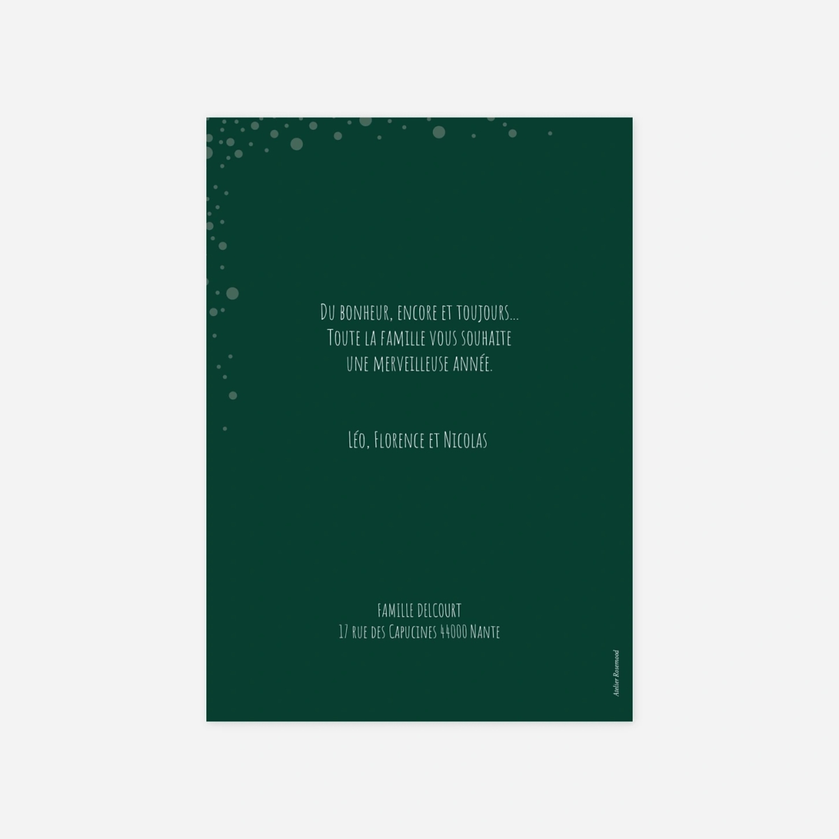 Carte de voeux Mille flocons