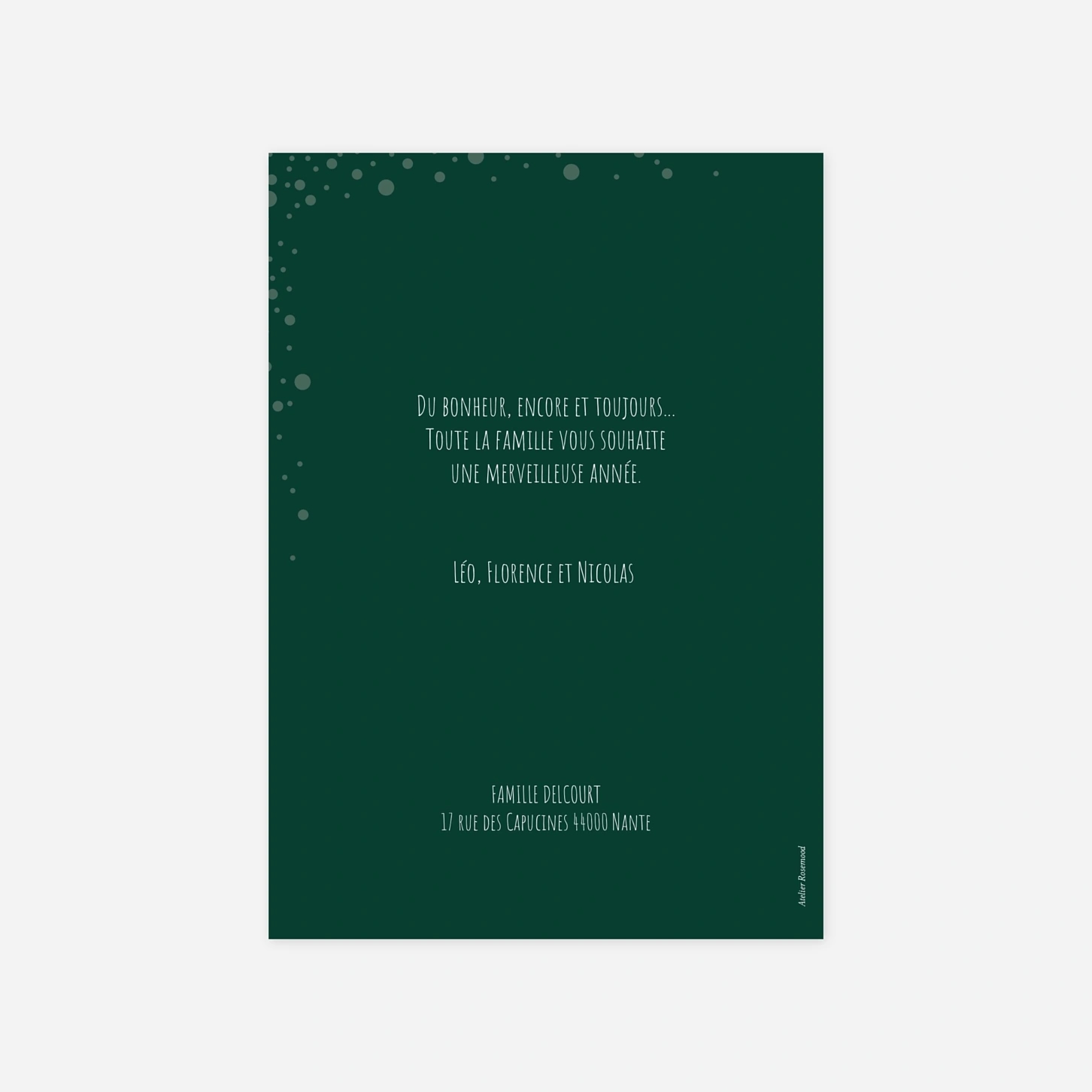 Carte de voeux Mille flocons