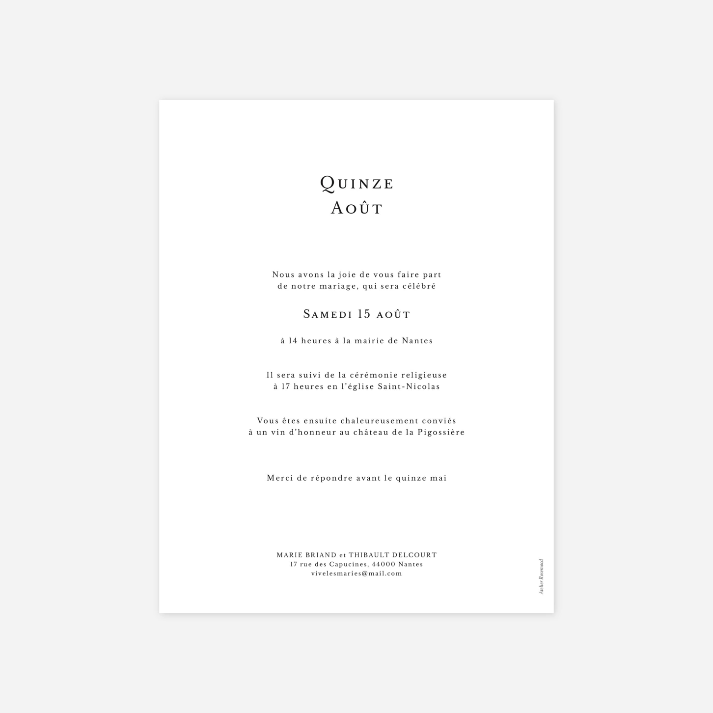 Faire-part mariage Mariés minimalistes