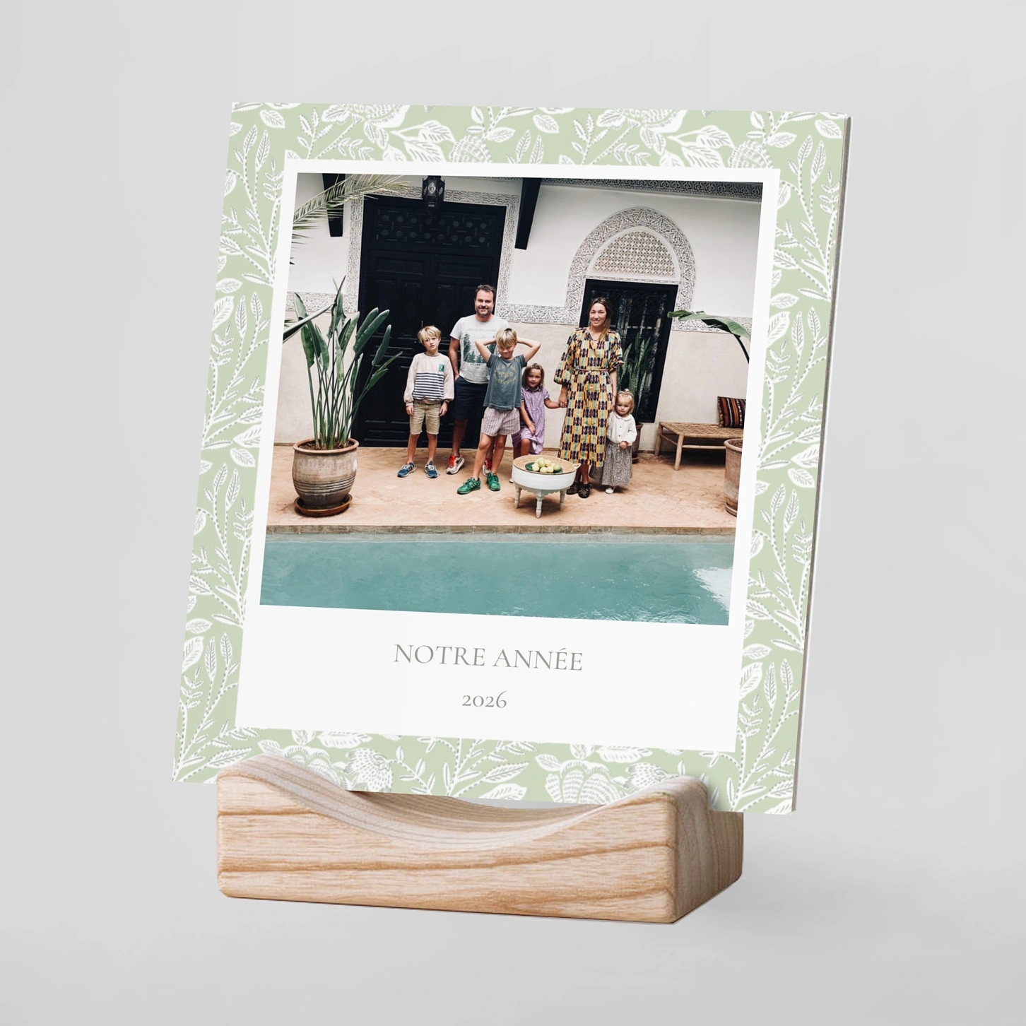 Calendrier photo avec support bois Moments floraux