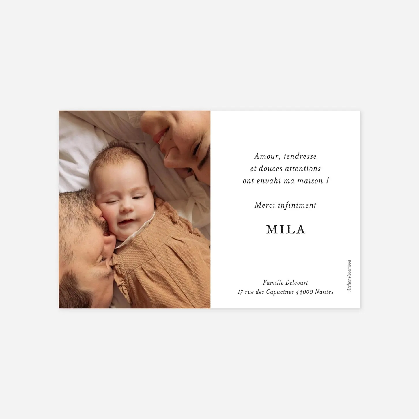 Carte remerciement naissance Mon petit renard