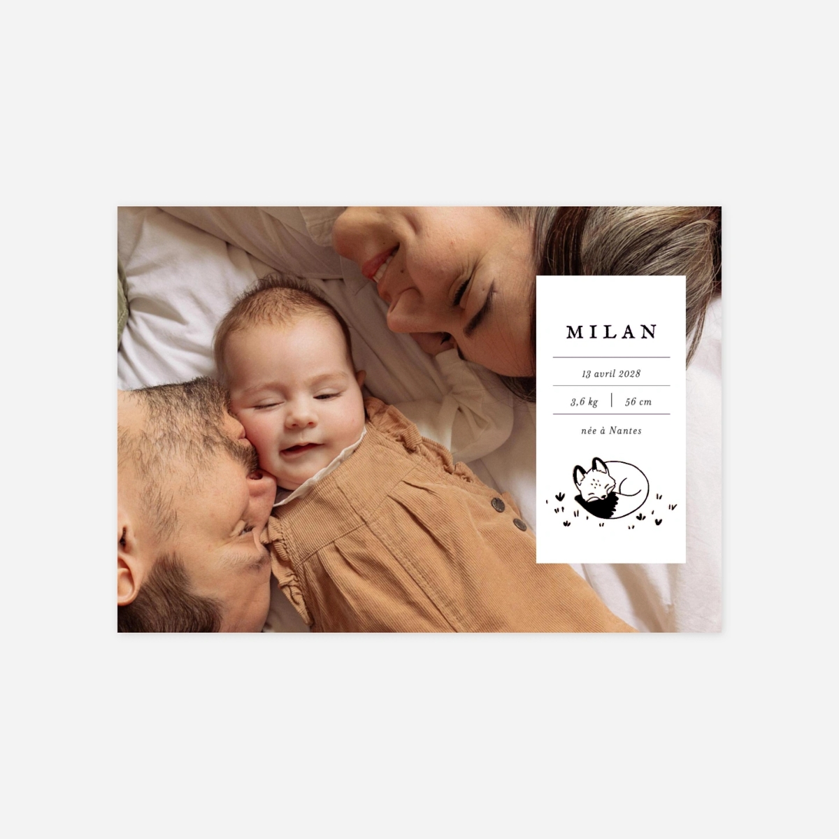 Faire-part naissance Mon petit renard