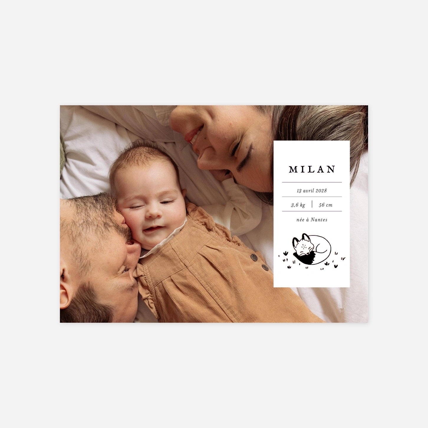 Faire-part naissance Mon petit renard