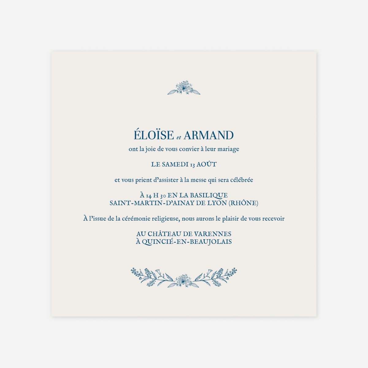 Faire-part mariage Nature chic