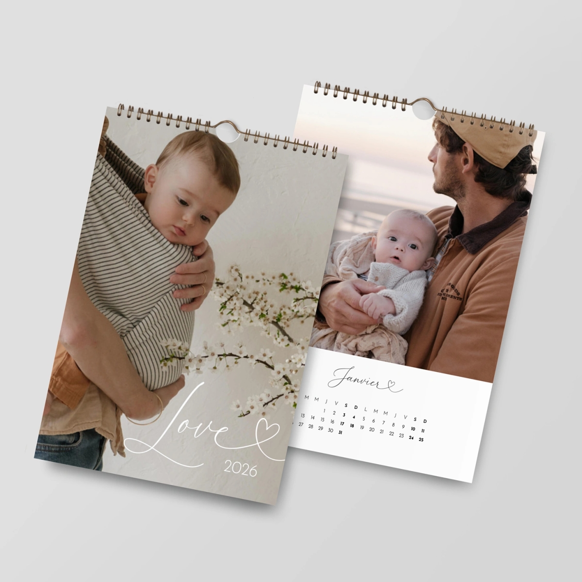 Calendrier mural Nouvelle année dorée