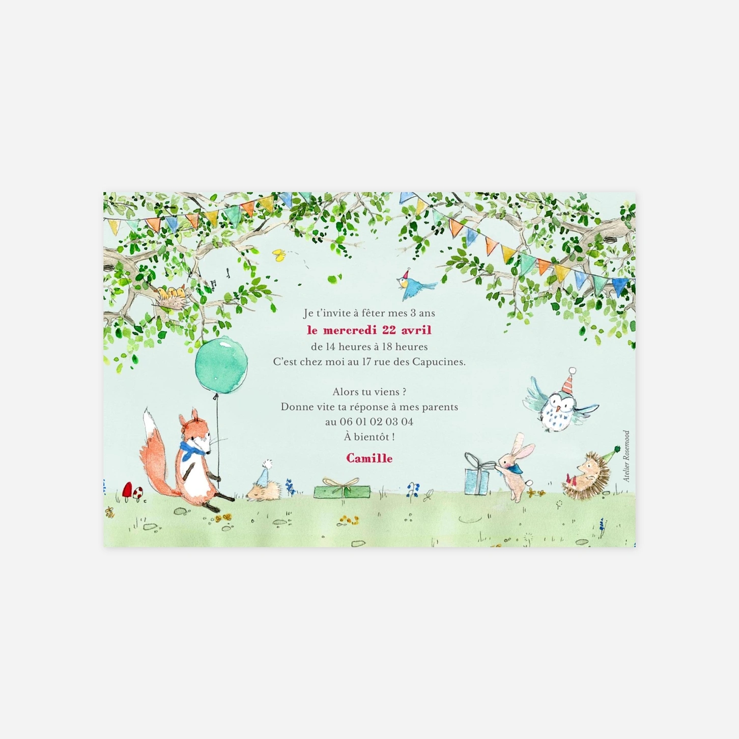 invitation anniversaire enfant Nous irons au bois