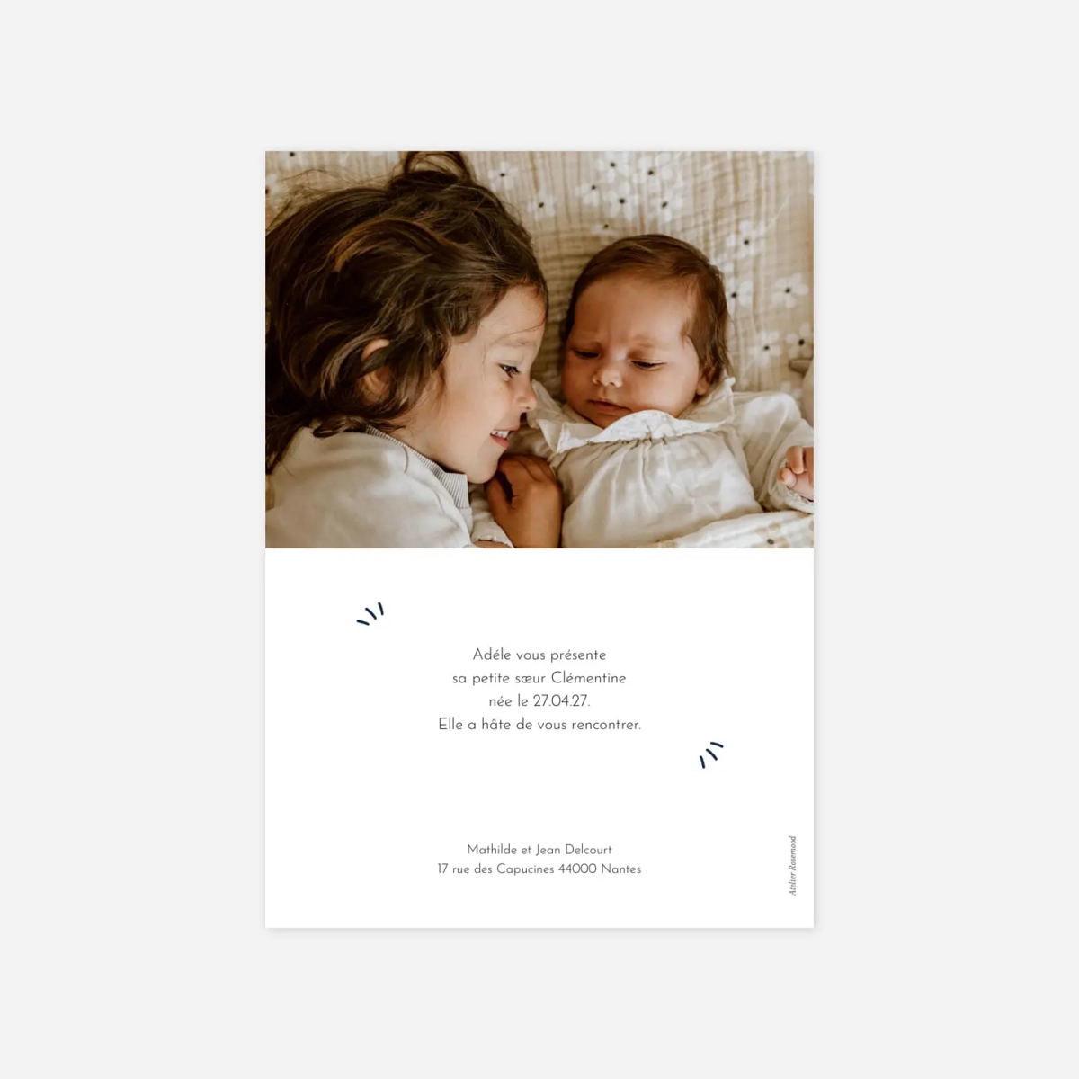 Faire-part naissance Notre merveille