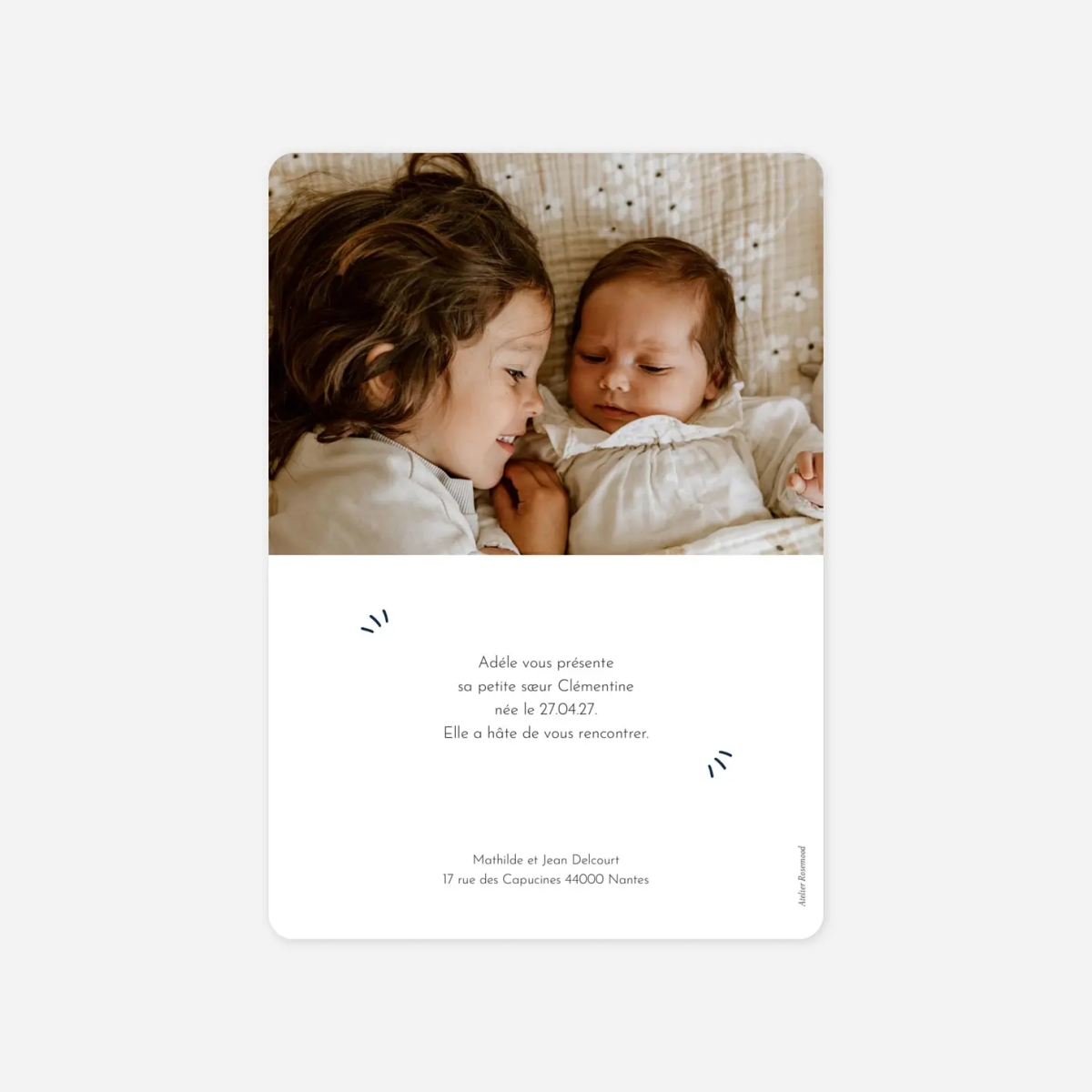 Faire-part naissance Notre merveille