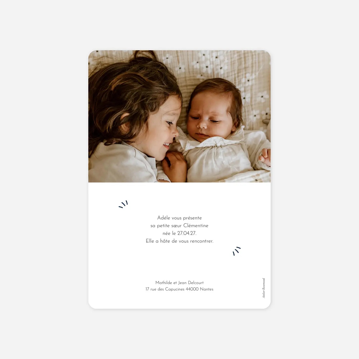 Faire-part naissance Notre merveille