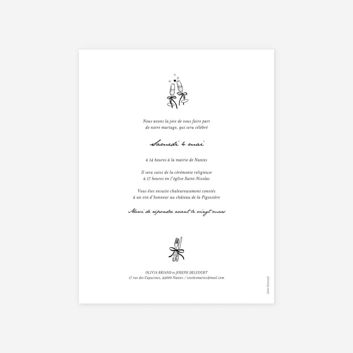 Faire-part mariage Notre union