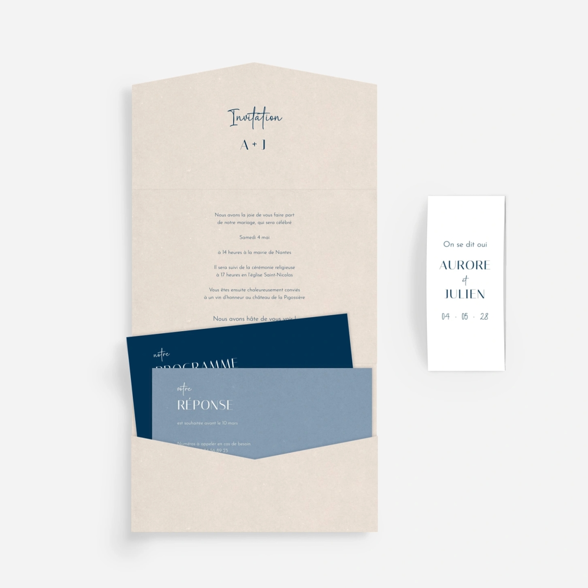 Faire-part mariage Nos Sentiments