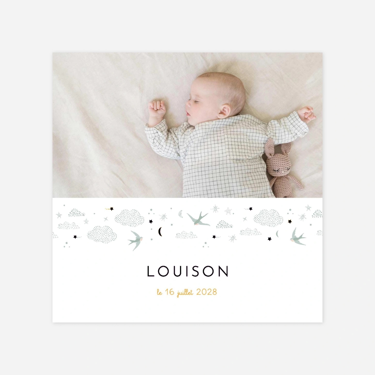 Faire-part naissance Nuage de lait