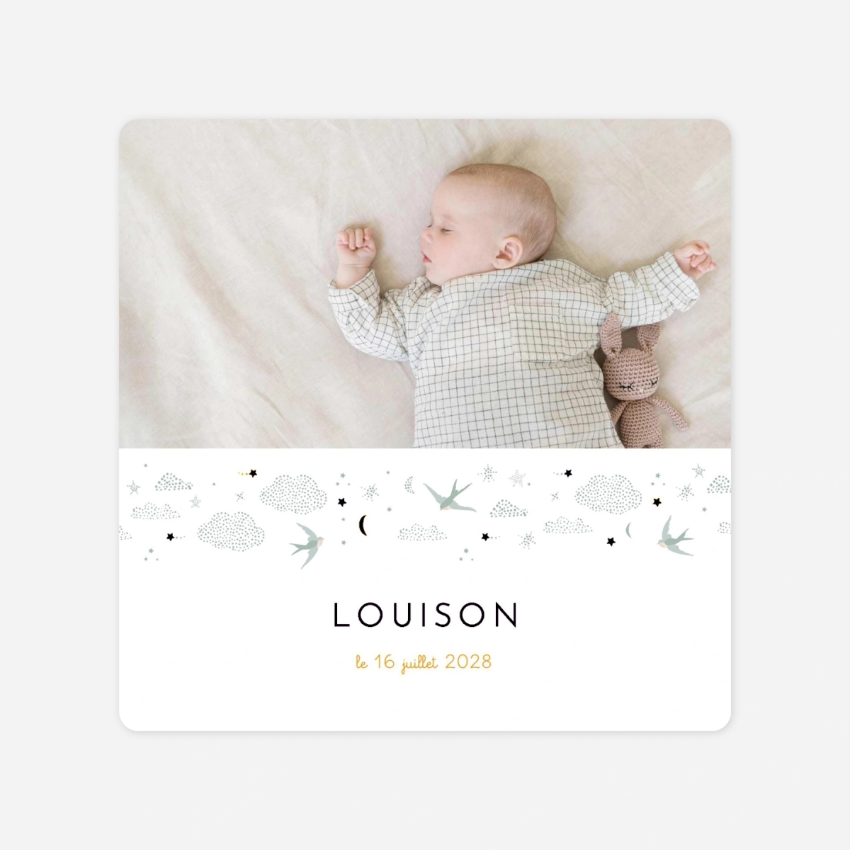 Faire-part naissance Nuage de lait