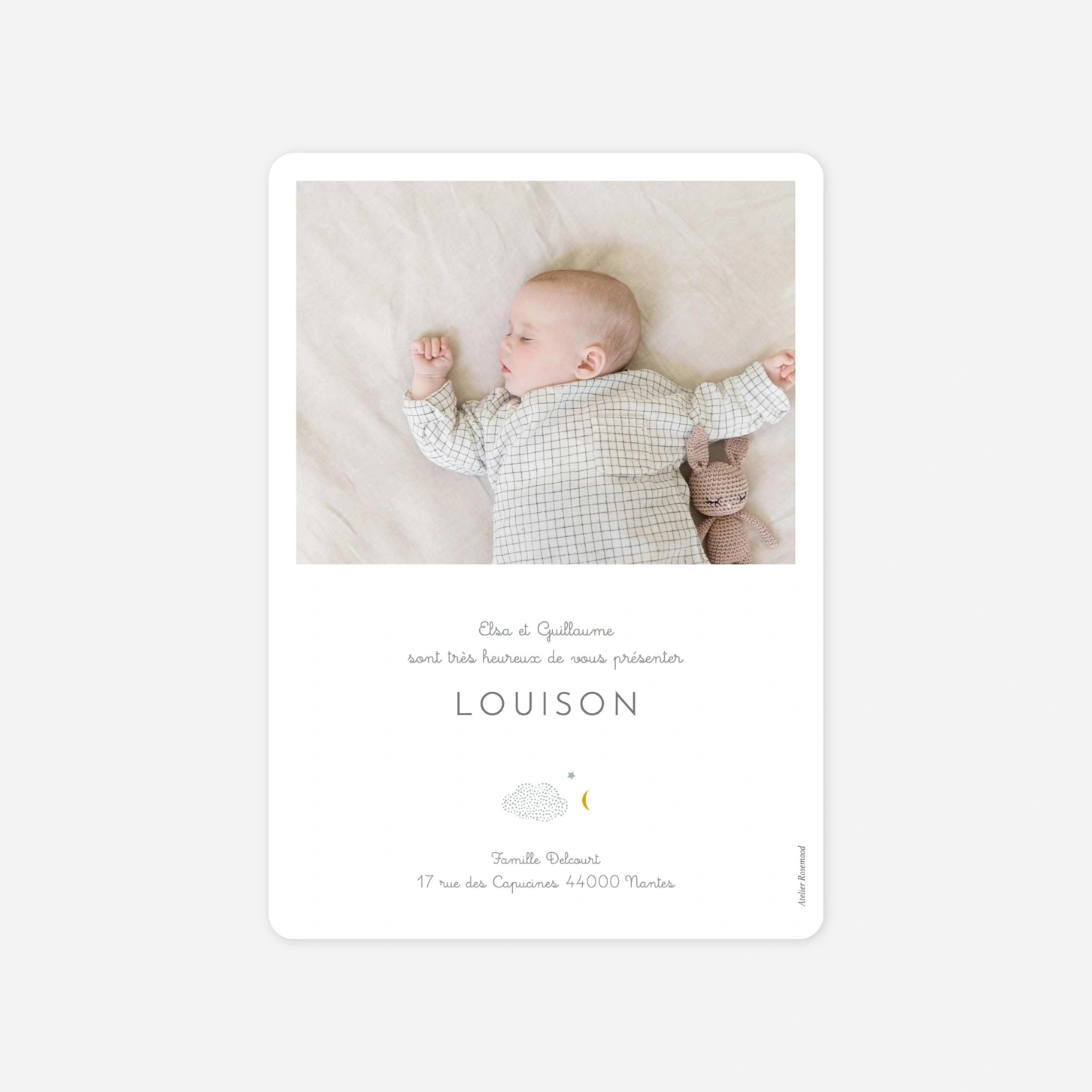 Faire-part naissance Nuage de lait