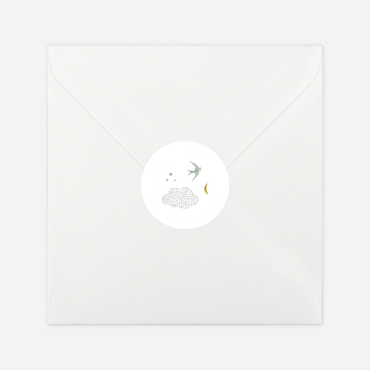 Stickers pour enveloppes baptême Nuage de lait