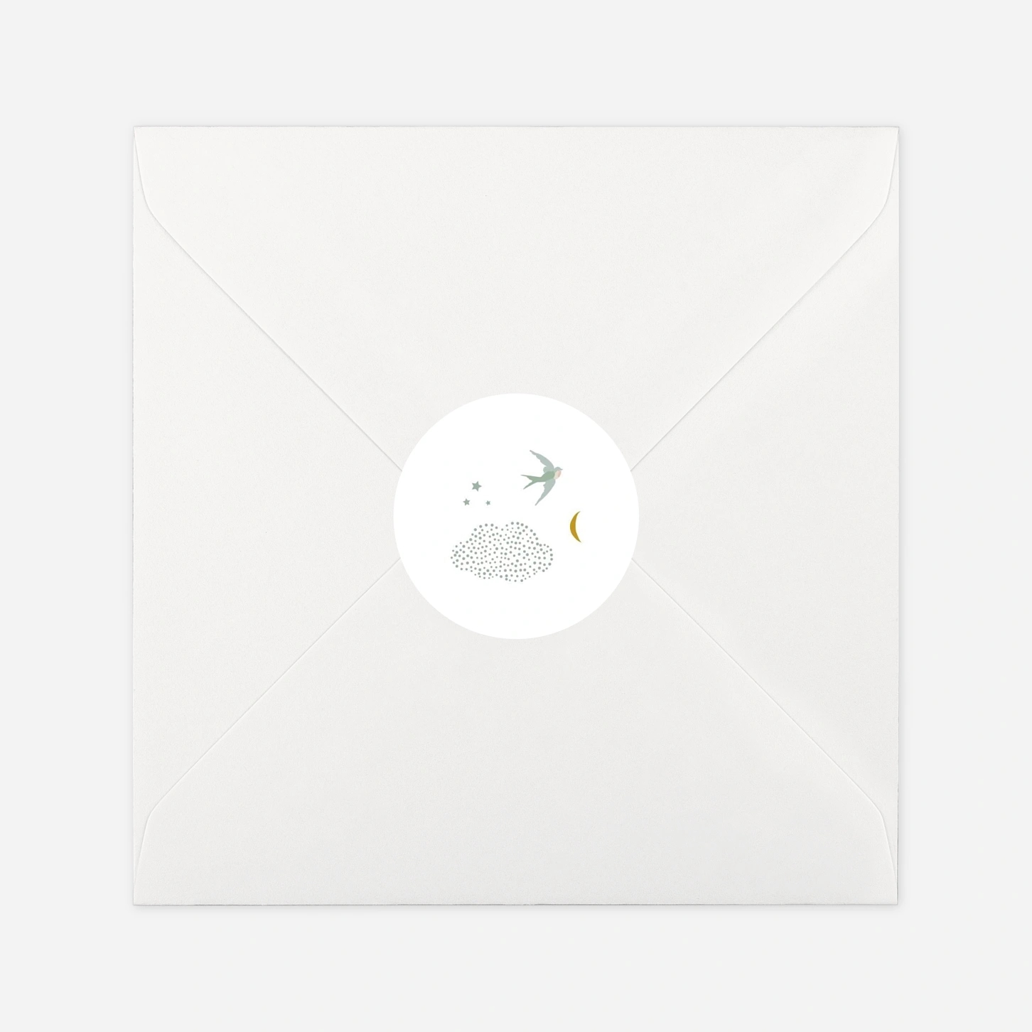 Stickers pour enveloppes baptême Nuage de lait