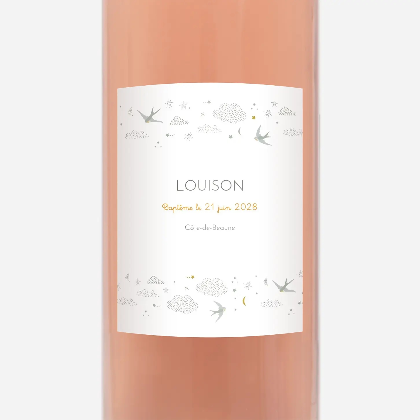 Étiquette pour bouteille Nuage de lait