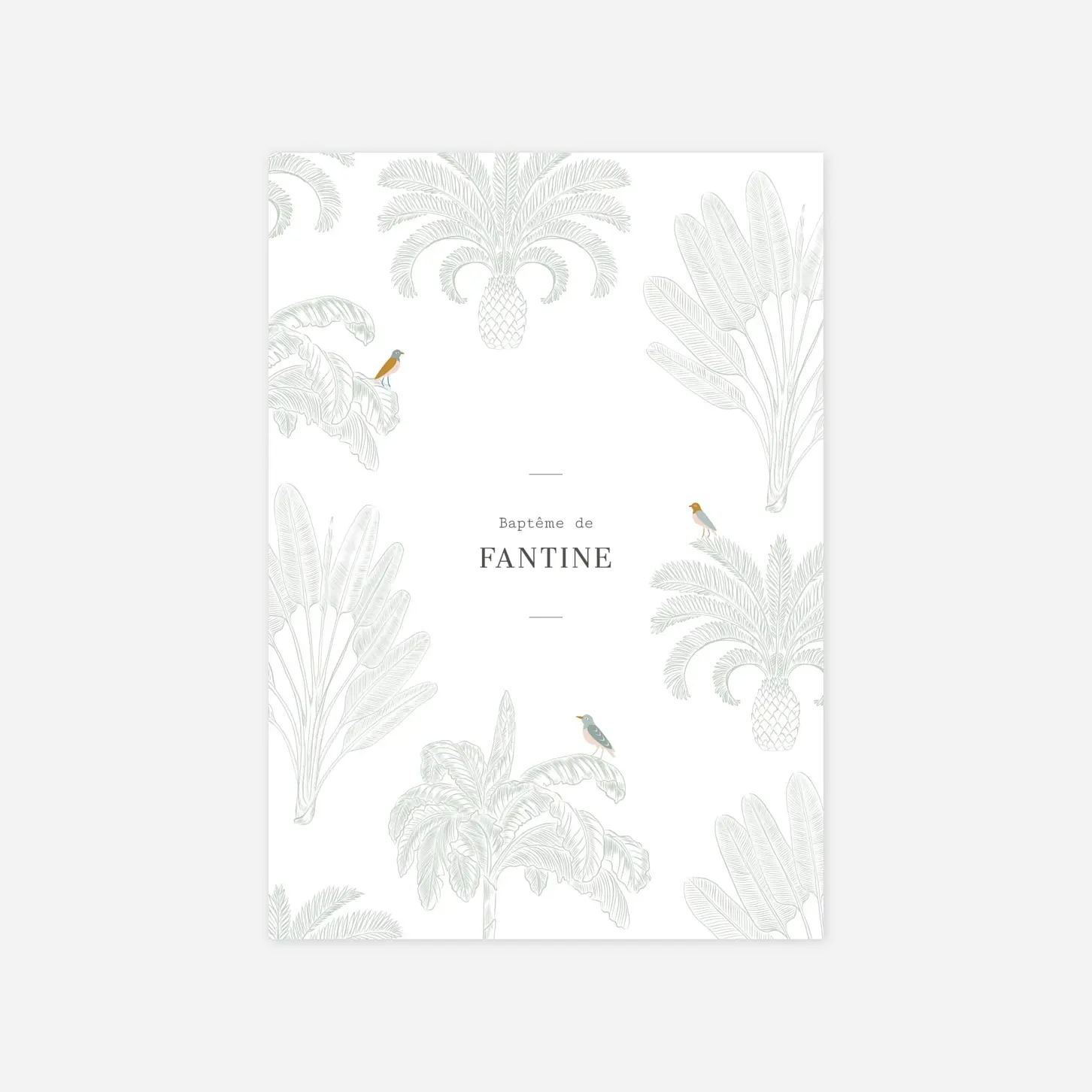 Faire-part baptême Oiseaux de paradis