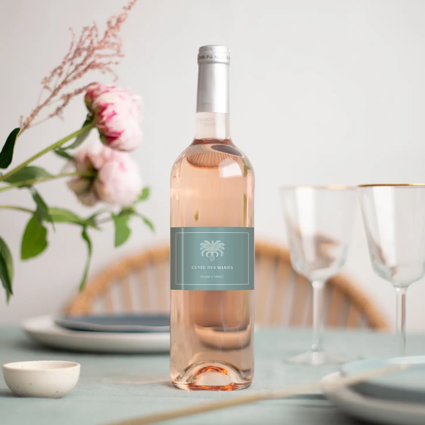 Étiquette bouteille Oiseaux de paradis